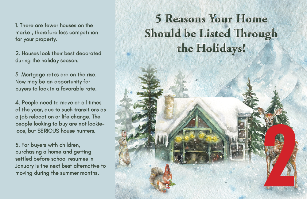 Example 2 of a Reasons to List Holidays Postcard (Front)