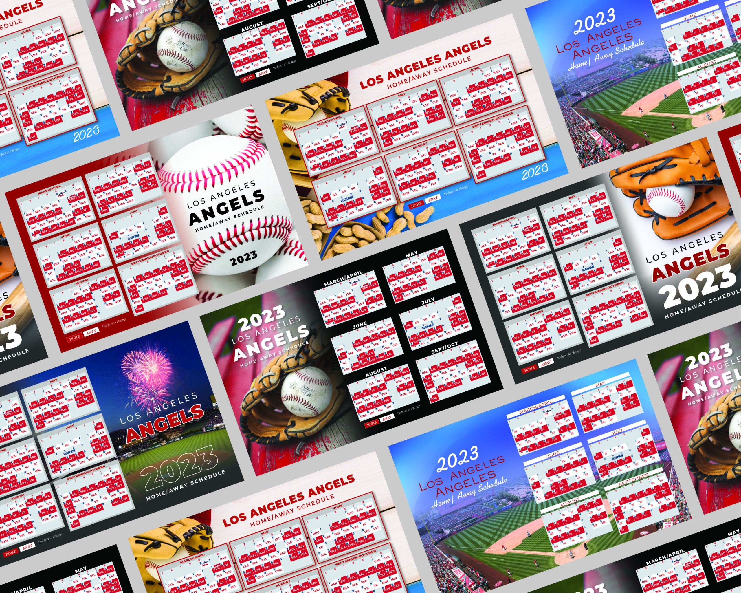 Examples of Angels Baseball Schedule Postcards