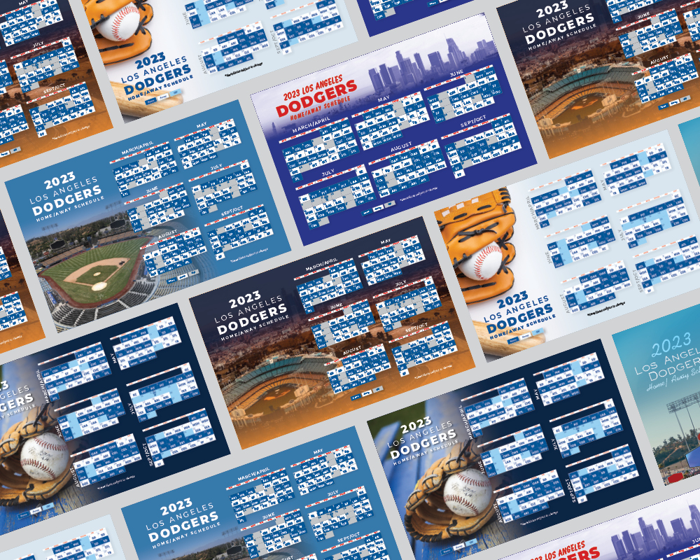 Examples of Dodgers Baseball Schedule Postcards