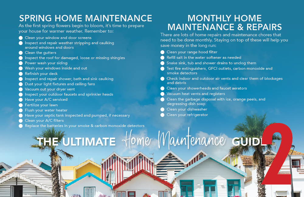 Example 2 of a Home Maintenance Checklist Postcard (Front)