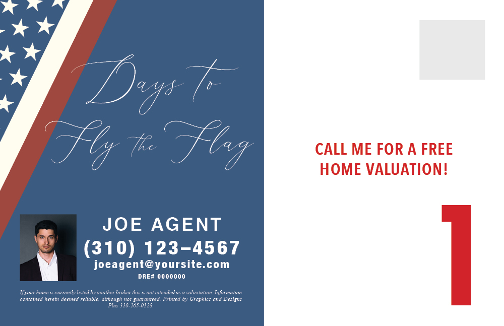Example 1 of a Days to Fly the Flag Postcard (Back)