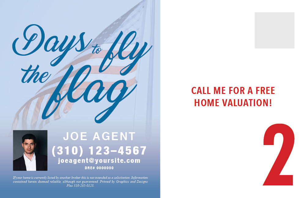 Example 2 of a Days to Fly the Flag Postcard (Back)