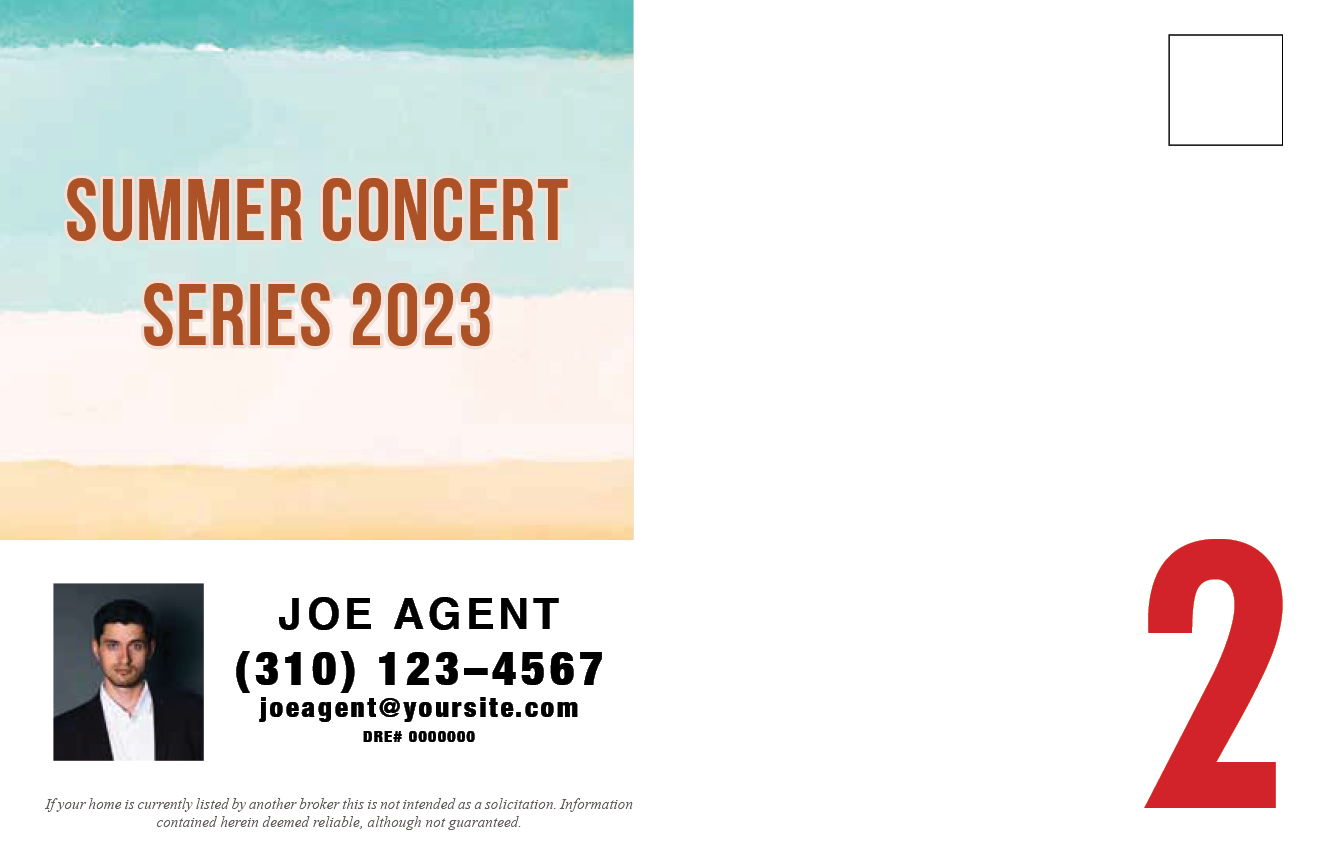 Example 2 of a Summer Concert Series Postcard (Back)
