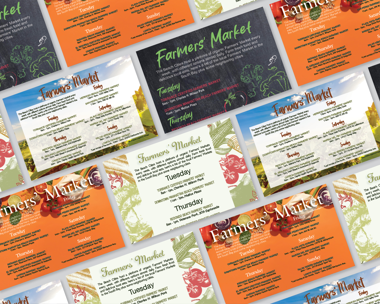 Examples of Farmers Market 2023 Postcards