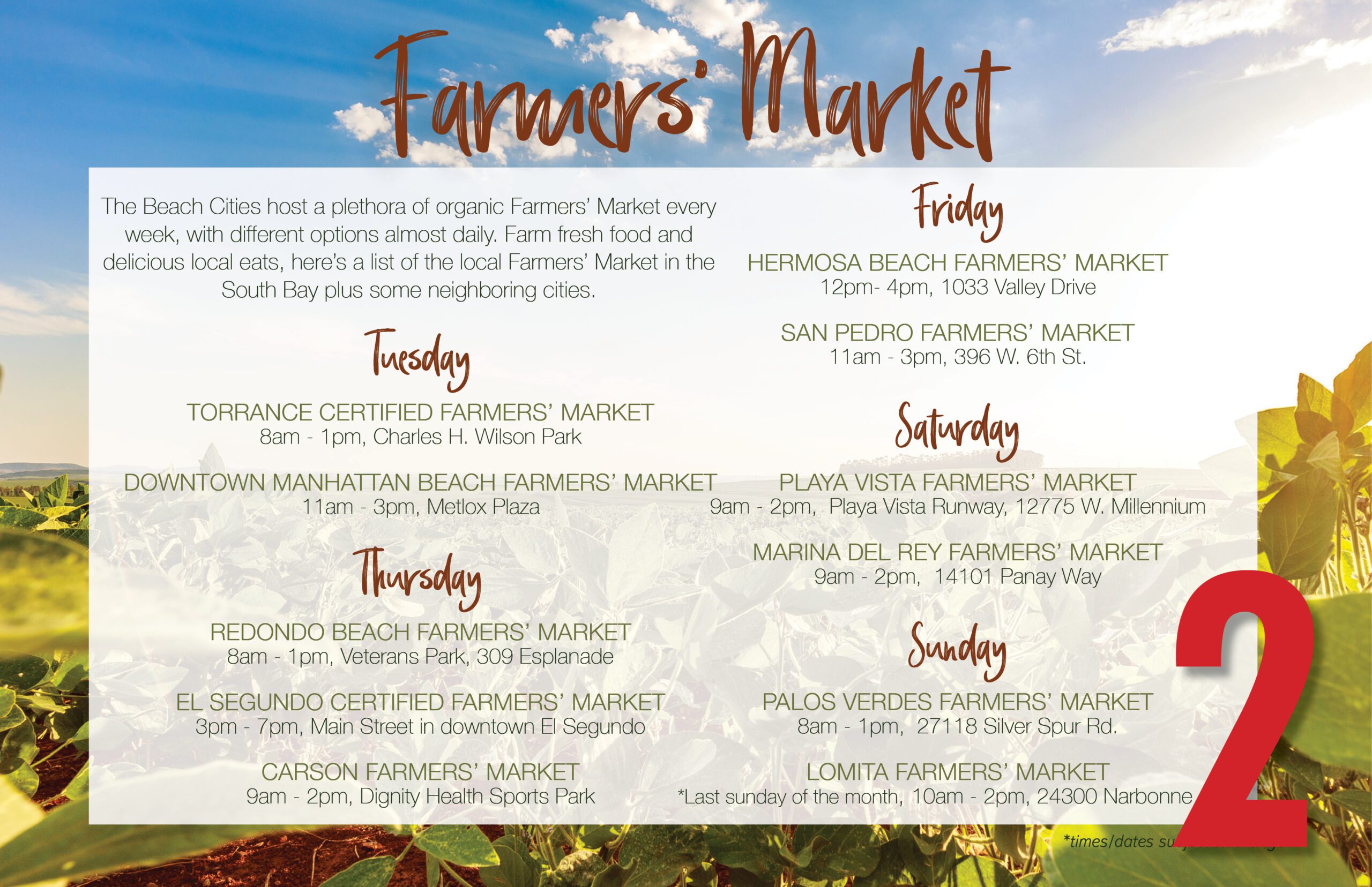 Example 2 of a Farmers Market 2023 Postcard (Front)