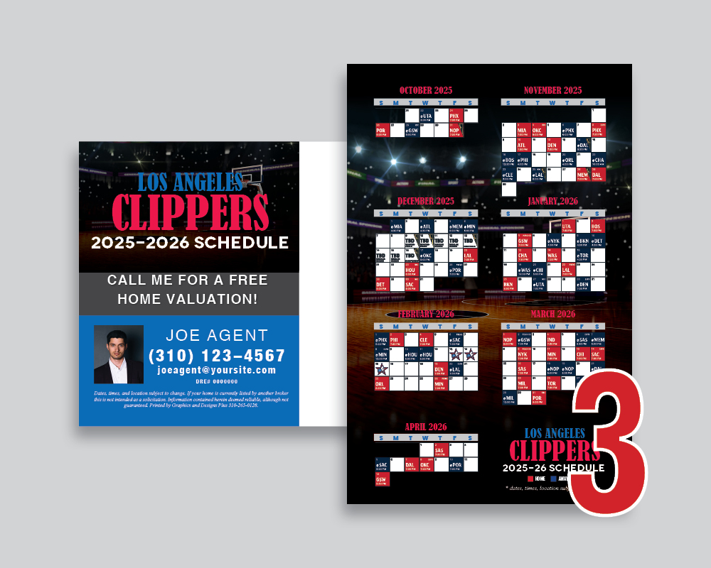 Clippers Schedule Postcards - Image 4