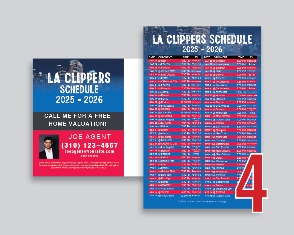 Clippers Schedule Postcards - Image 5