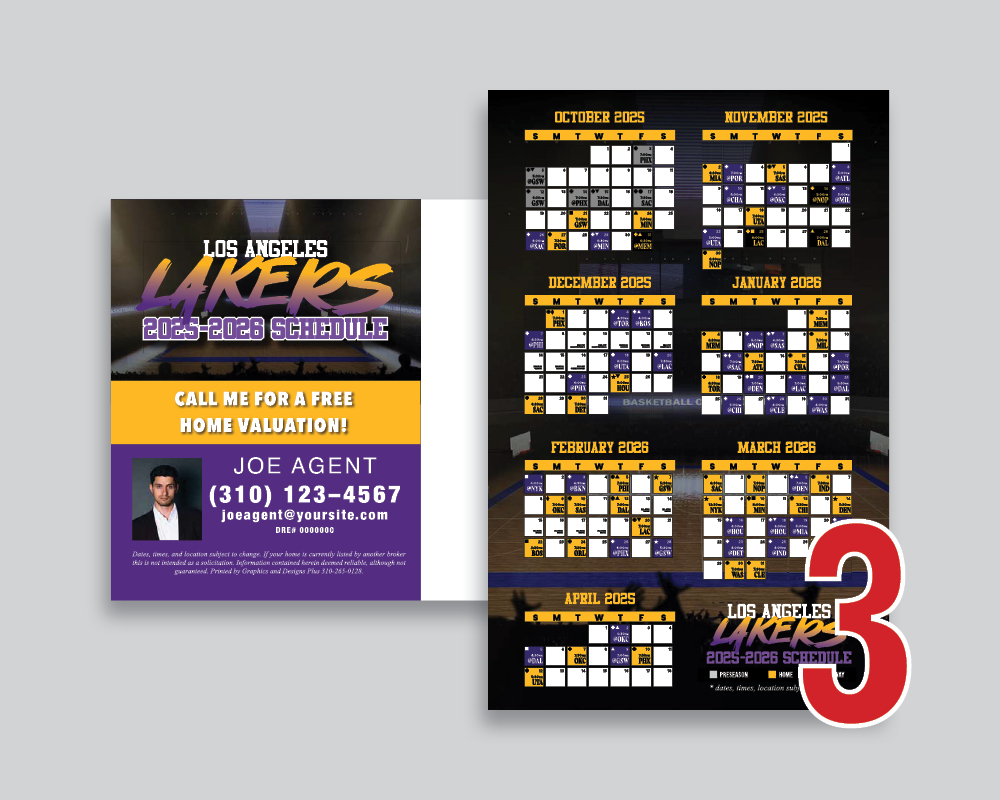 Lakers Schedule Postcards - Image 4