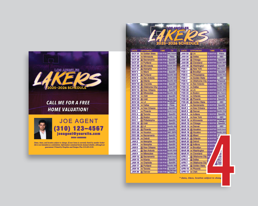 Lakers Schedule Postcards - Image 5