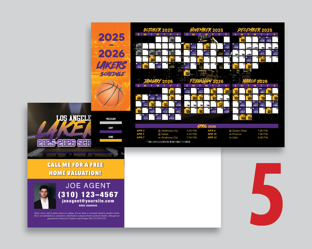 Lakers Schedule Postcards - Image 6