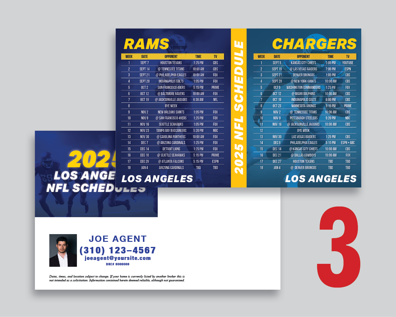 Rams and Chargers Football Schedule Postcards - Image 4
